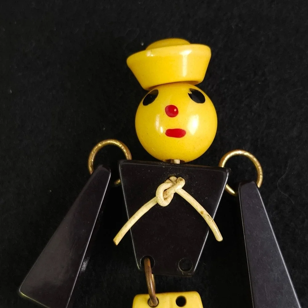 Vintage Bakelite‎ Jointed Articulated Sailor WWII Sweetheart Brooch Repair